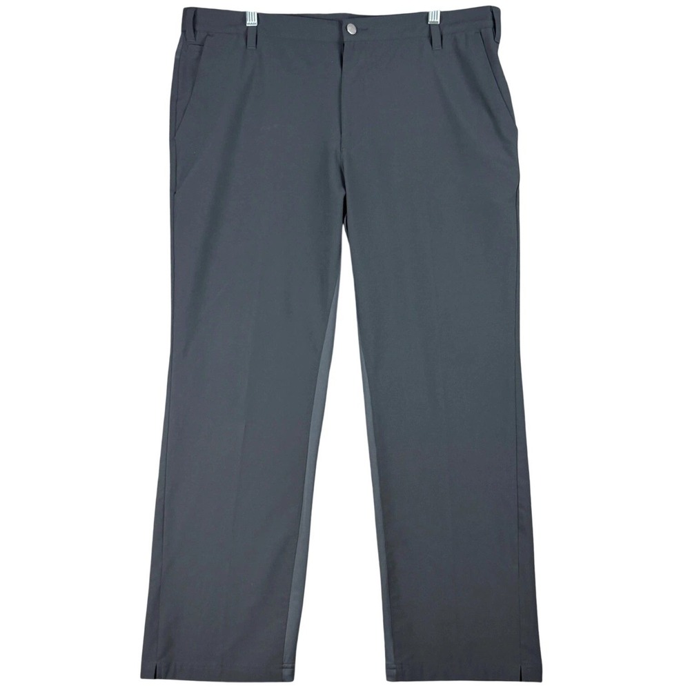 Adidas Men 38x30 Golf Performance Black Pants Stretch Wicking Flat Front Zip Fly